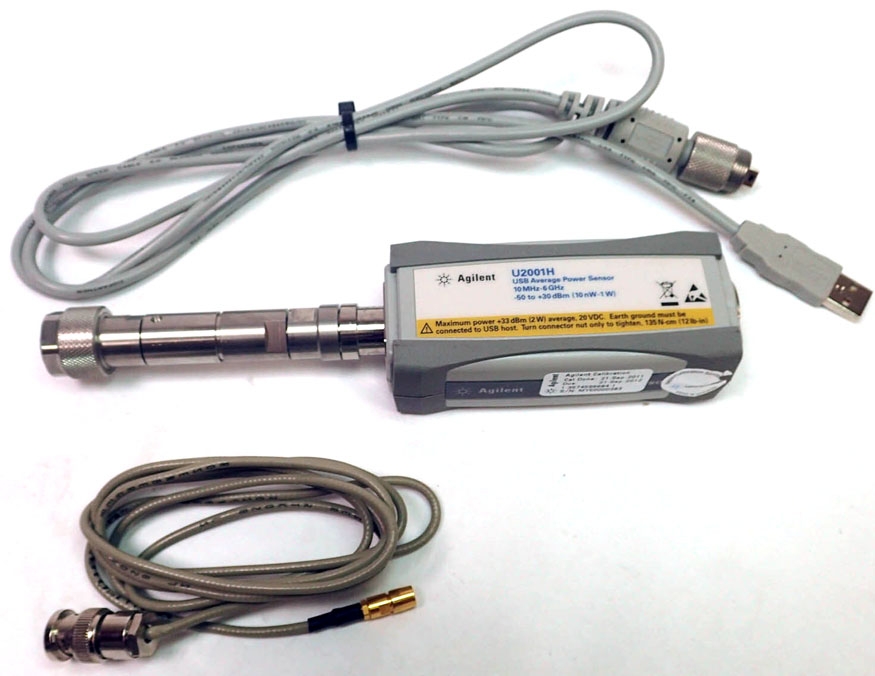 AGILENT U2001H OPT 100 POWER SENSOR 10MHz - 6GHz w/ USB & COAXIAL CABLE, TESTED!