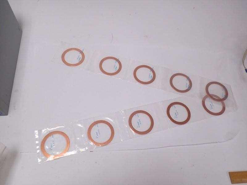 Copper Crush O Ring Gasket OD 3.25" ID2.5'' 3/32'' Thick Lot of 10