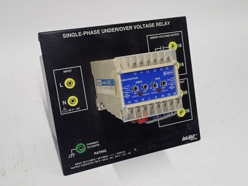 Lab-Volt 3816-20 Single Phase Under/Over Voltage Relay w/ Compton Instruments 253-PVBU Tested
