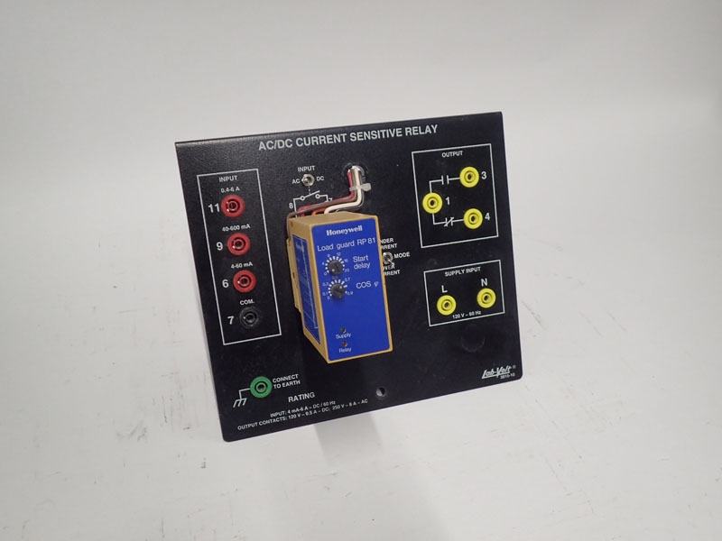 Lab-Volt 3815-10 AC/DC Current Sensitive Relay In 4mA - 6A DC/60Hz Out 120Vdc 0.5A 250Vac 8A Tested