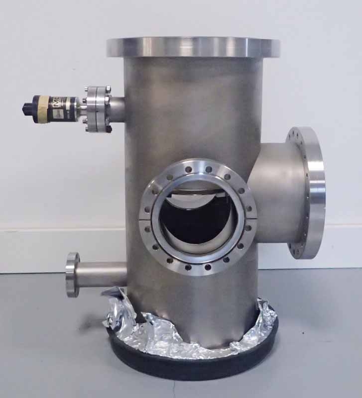Stainless Steel Multi Port 8" Conflat with MDC Rotary Motion Feedthrough 2.75" Flange