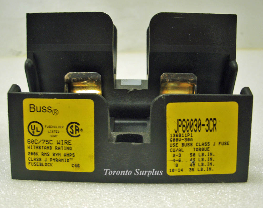 Buss JP60030-3CR / JP600303CR Class J Fuseblocks 600V 30 Amps 3 Pole