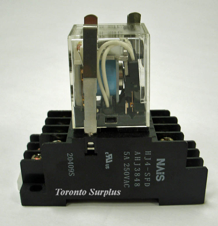 Omron MY4N-D2 / MY4ND2 Mini Power Relay 24VDC W/ Nais HJ4-SFD Relay Socket