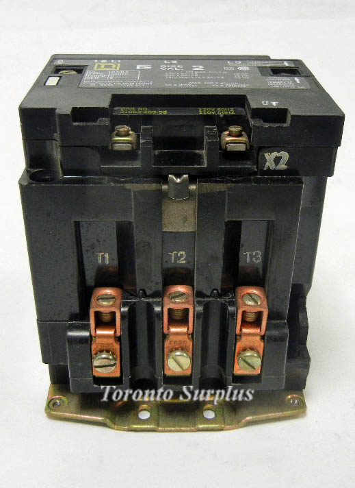 Square D 8502 SD02 Form S, Ser. A Contactor, Type SL4, 3 Pole, 600V AC, Coil 120V 60Hz / 110V 50 Hz