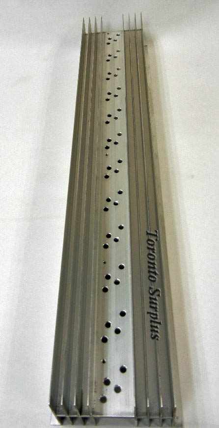 Aluminum Heatsink For TO-3 Power Transistor. 12 Position 24" x 4" x 2.5"