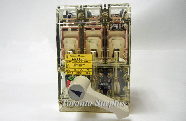 Klockner-Moeller NZM 6b 63 Circuit Breaker 63A, 600VAC, 3 Pole