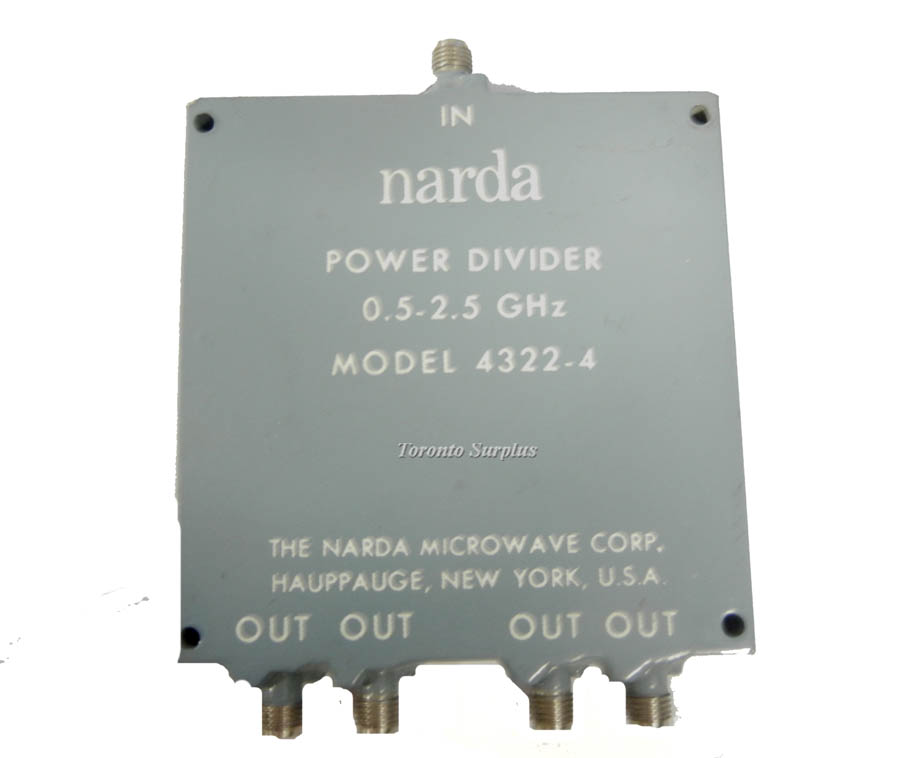 Narda Multi-Octave 4-Way Power Dividers, 0.5 - 2.5GHz, SMA