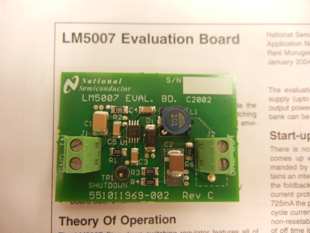 National Semiconductor LM5007 Step Down Regulator Evaluation Board, 10V, 400mA