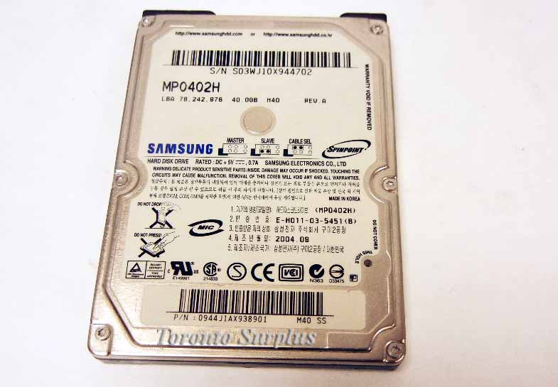 Samsung MP0402H Internal Hard Drive 40GB