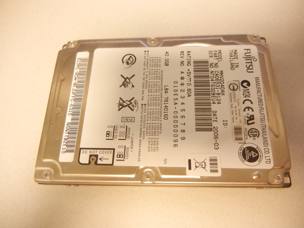 Fujitsu MHV2040AH 40GB 5.4K 2.5" IDE Laptop Hard Drive