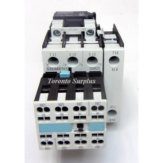 Siemens Sirius 3RT1325-1B Power Contactor with 3RH1921-2FA22 Auxillary Contact and 3RT19261ER00 Suppressor