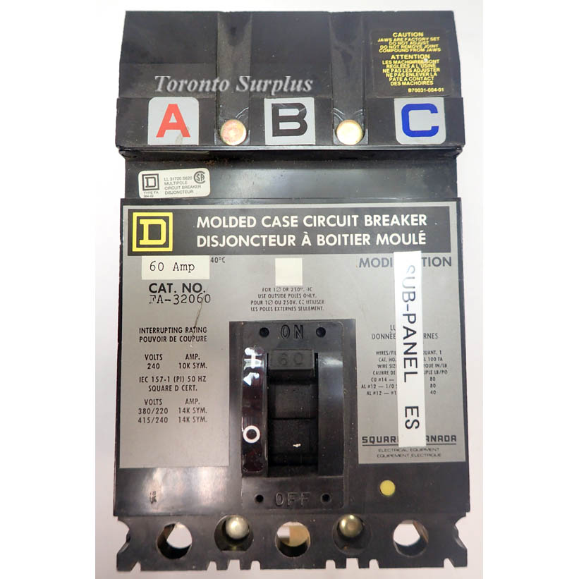 Square D FA-32060 60A Moulded Case Circiut Breaker