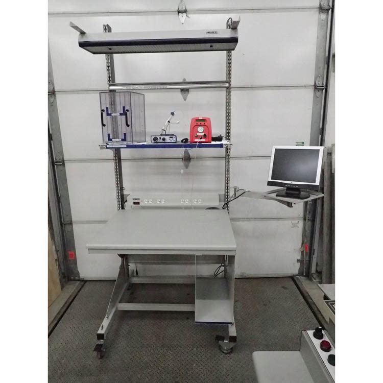 Work Station with Swivel Monitor Stand and Overhead Light