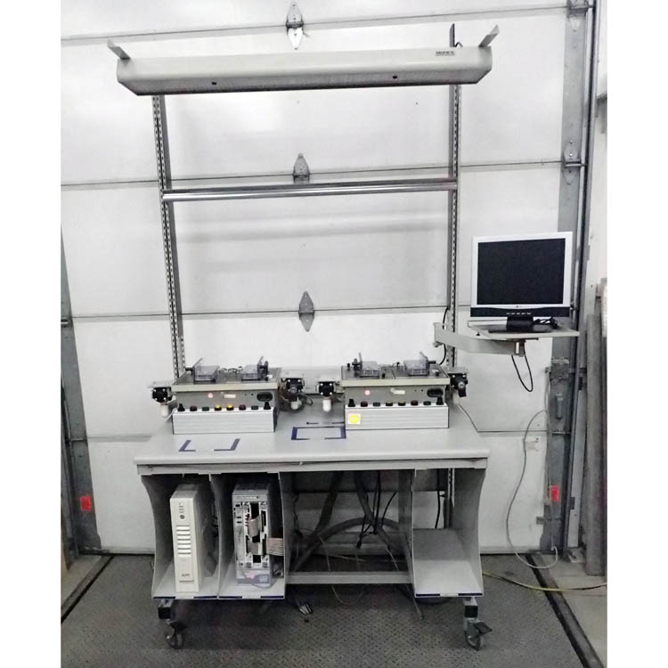 Work Station and Machines with Swivel Monitor Stand and Overhead Light