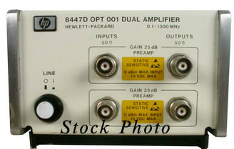 HP 8447B / Agilent 8447B Amplifier, Opt 001 Dual Channel Preamplifier 0.4 to 1.3 GHz