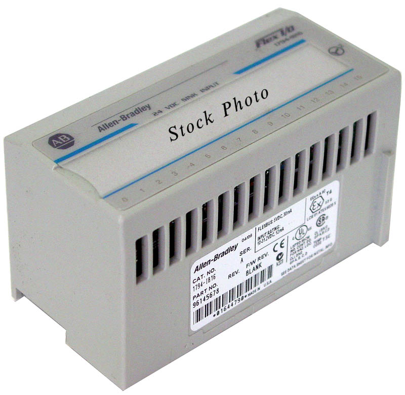 Allen Bradley 1794-IB16 / 1794IB16 / 1794-IB16I/A 24 VDC Sink Input Ser. A, Rev A01. , F/W Blank