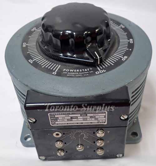 Superior Electric 236B Powerstat Variable Autotransformer / Variac,1 Phase, 0-280 V, 10 A, 2.8 kVA