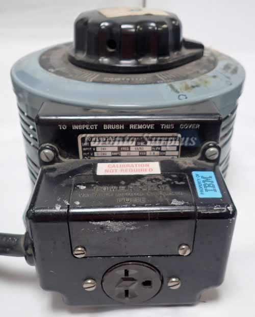 Superior Electric 3PN236B Powerstat Variable Autotransformer With Closed Powerstat Fuse Box / Variac,1 Phase, 0-280 V, 10 A, 2.8 kVA