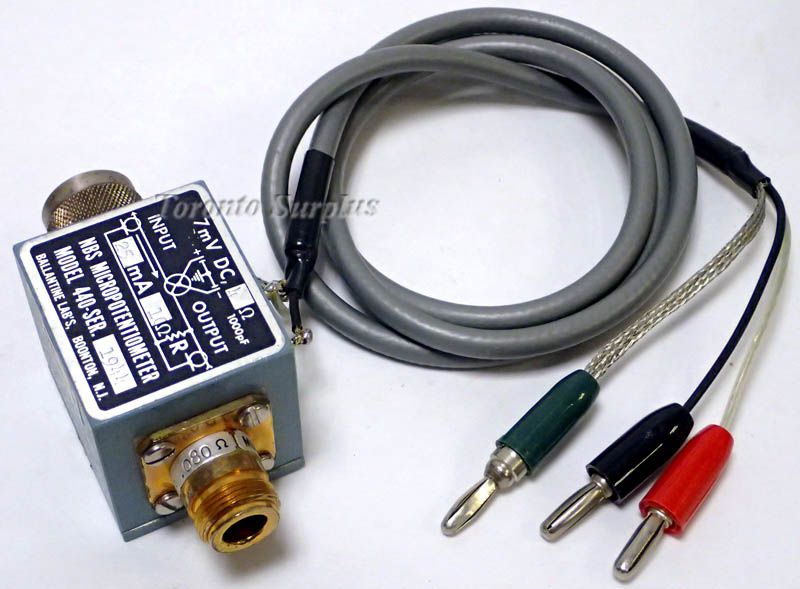 Ballantine Labs NBS 440 Micropotentiometer / Thermal Converter, Type N 7mV DC, 4 ohm / 25mA, 10 ohm / .080 ohm
