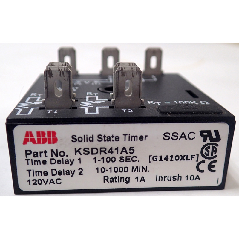 ABB KSDR41A 5 / KSDR Series Solid State Timer / Time Relay 120VAC 1A, 1-100 sec