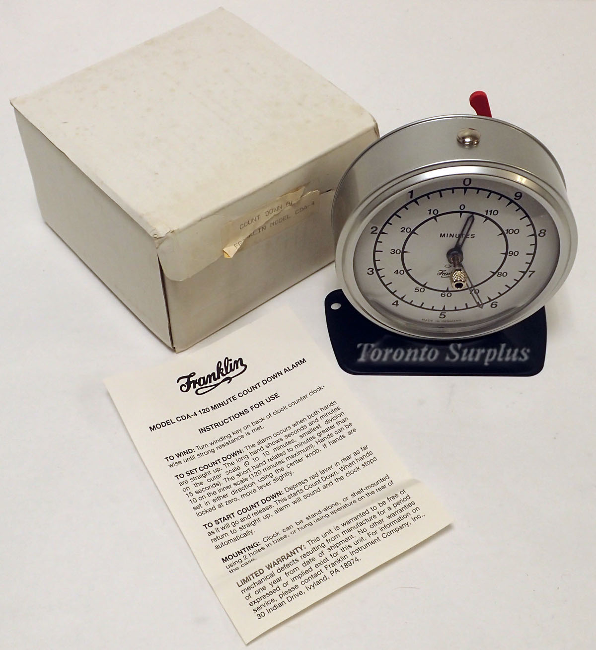 Franklin CDA-4 120 Minute Count Down Alarm - NIB/ NOS