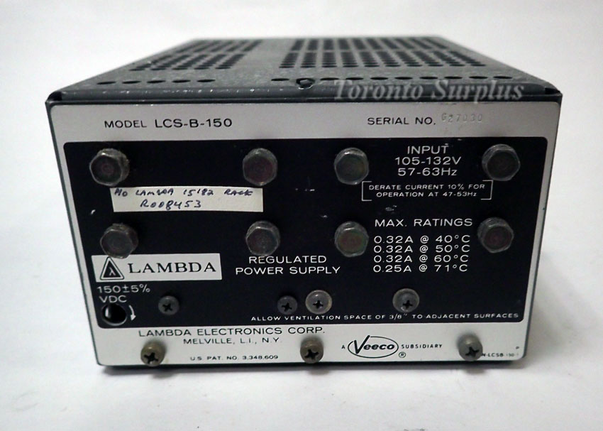 af 150V, 0.32A Lambda LCS-B-150 Power Supply, Linear Enclosed Frame with LMOV-3 OVP 150 V, 0.32 Amp