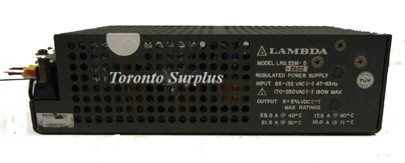 af 5V, 25A Lambda LRS-53M-5 Power Supply, Enclosed Frame 5 V, 25 Amp