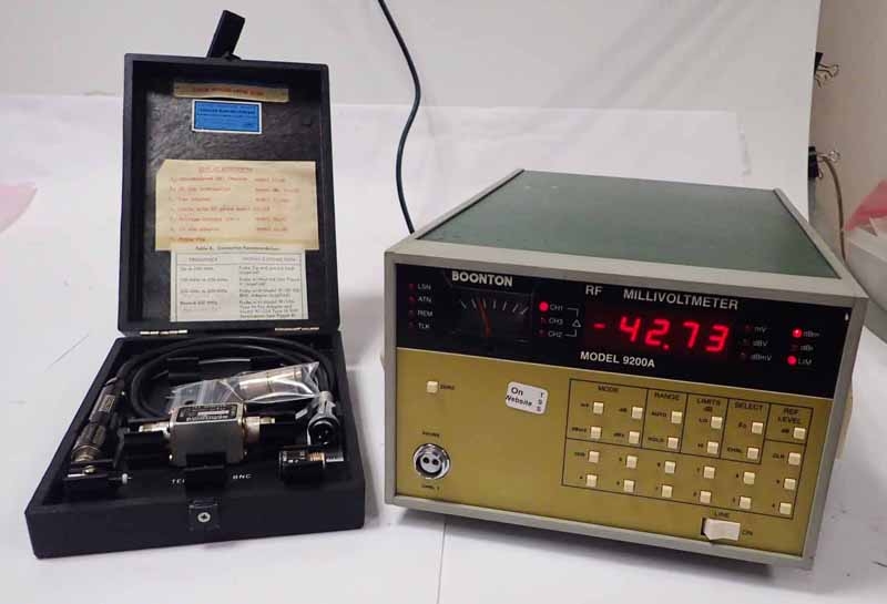 Boonton 9200A RF Millivoltmeter, 2 Channels OPT 01A-03 with 91-12F Probe & More
