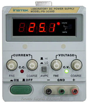 a 30V, 3A GW Instek Laboratory DC Power Supply PS-3030D (GPS-3030D), 0-30 VDC, 0-3 Amps (In Stock) z1