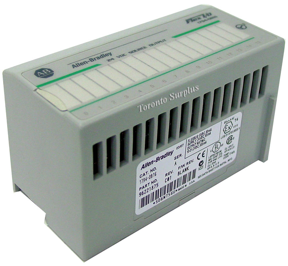 Allen Bradley 1794-0B16 / 17940B16 Ser A 24 VDC Source Output Module - Ser.A, Rev.C01, F/W Blank