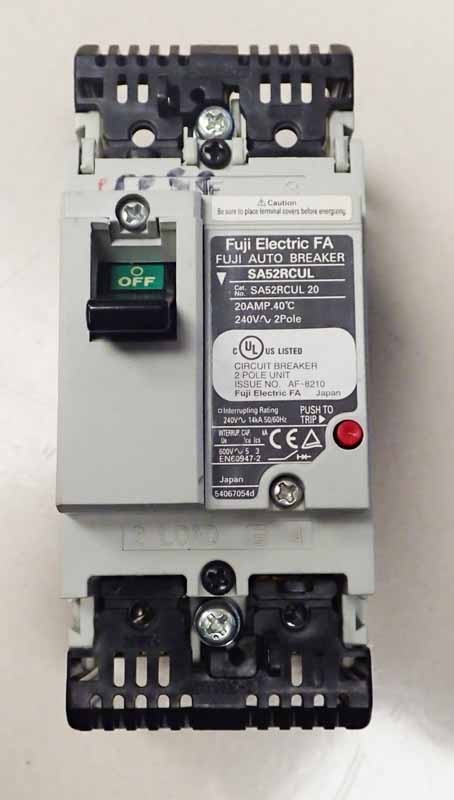 Fuji Electric SA52RCUL 20 / SA52RCUL/20 Auto Breaker, 20 Amp