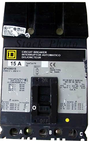 Square D FAL-36015-13M / FAL3601513M Mag-Gard Adjustable Instantaneous Trip Circuit Breaker