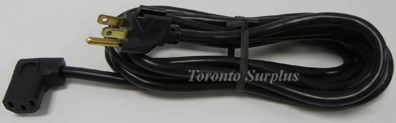 Belden 17509 10 B1 - 16/3 Type SJT 13 AMP 125V Computer Type Power Cord with Right Angle Socket
