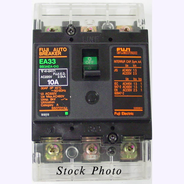 Fuji EA33AC/BB3AEAC-010 Auto Breaker, 3 Pole, 220-240VAC, 10A