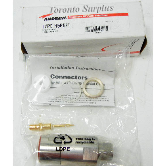 Andrew H5PNM Type N Male Air Connector Kit with Gas Barrier for 7/8" Heliax HJ5-50 7/8 inch Coaxial Cable