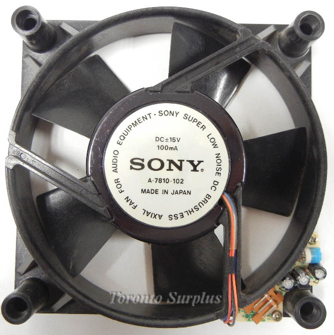 4 1/4" x 1" Sony A-7810-102 Super Low Noise Axial Fan for Audio Equipment, A7810102, 15 V, 100mA, BRAND NEW / NOS