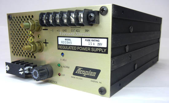 af 28V, 9A Acopian RD28W9 Power Supply, Linear Enclosed Frame, 28 V, 9 Amp