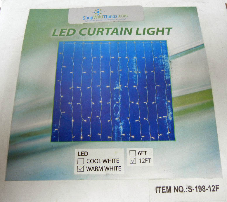S-198 Warm White LED Light Curtain 12'