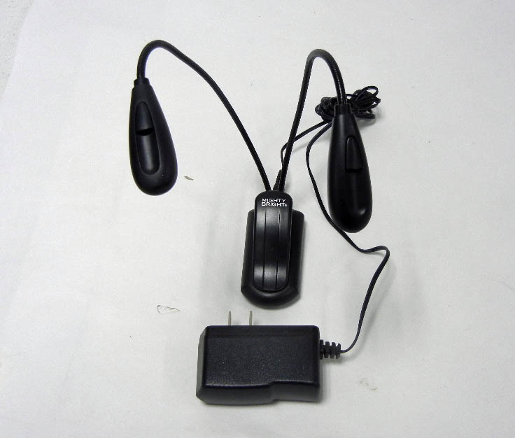 Mighty Bright Double Flex LED MiniLight , Double Head, Battery and Plug in, Clip On